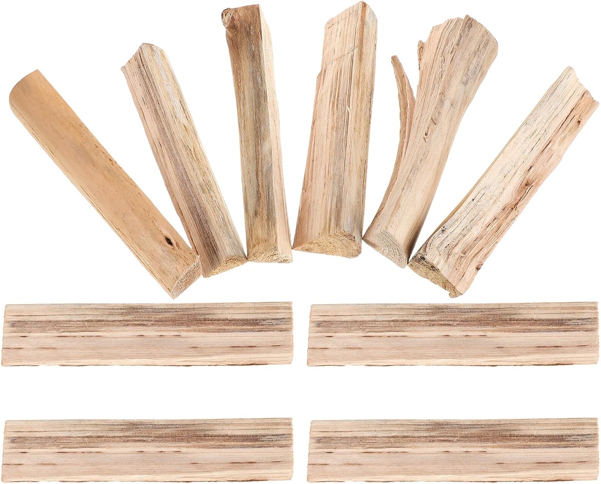 Alipis Leña para Fogata y Chimenea 22 Cm 10 Piezas Madera Seca al Horno Pino Carbonizado para Asar Parrilla y Cocinar en Estufa o Camping