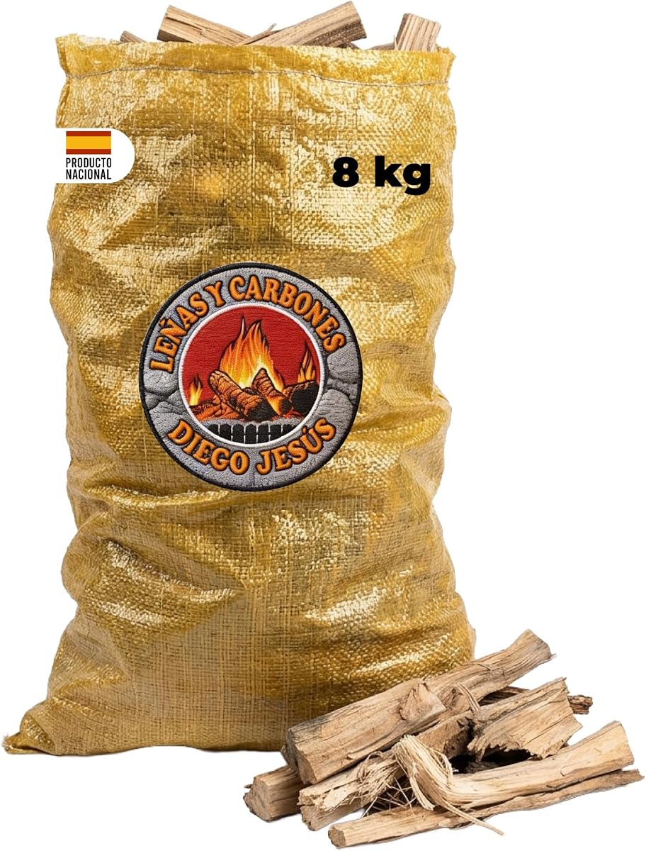 Astillas de Encendido 8 kg Madera Natural Seca para Chimenea Estufa Barbacoa y Horno de Leña Encendido Rápido Fuego Duradero Fácil Almacenamiento y Uso