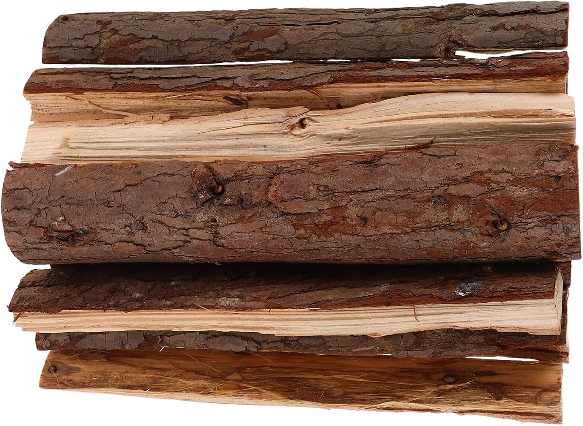BESPORTBLE 10 Troncos Madera Decoracion Chimenea de Madera Seca Marrón Diseño Rústico y Realista para Decoración Versátil en Interiores y Exteriores