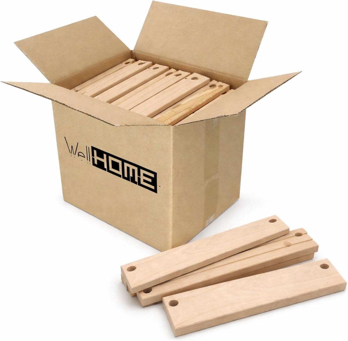 Caja de Leña de Haya 15 kg/Madera Seca Natural en Piezas Mecanizadas y Lijadas/Corte Uniforme/para Chimeneas, Barbacoas y Hornos/Sin Tratamientos