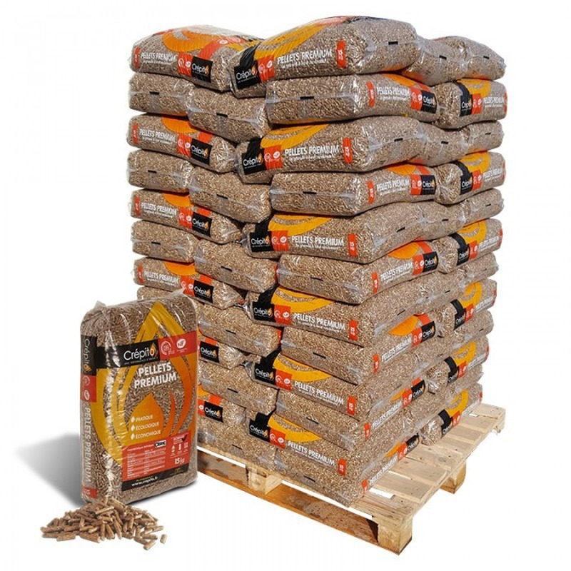 Crépito Pellets de madera – Palet con 72 Säcken à 15 kg