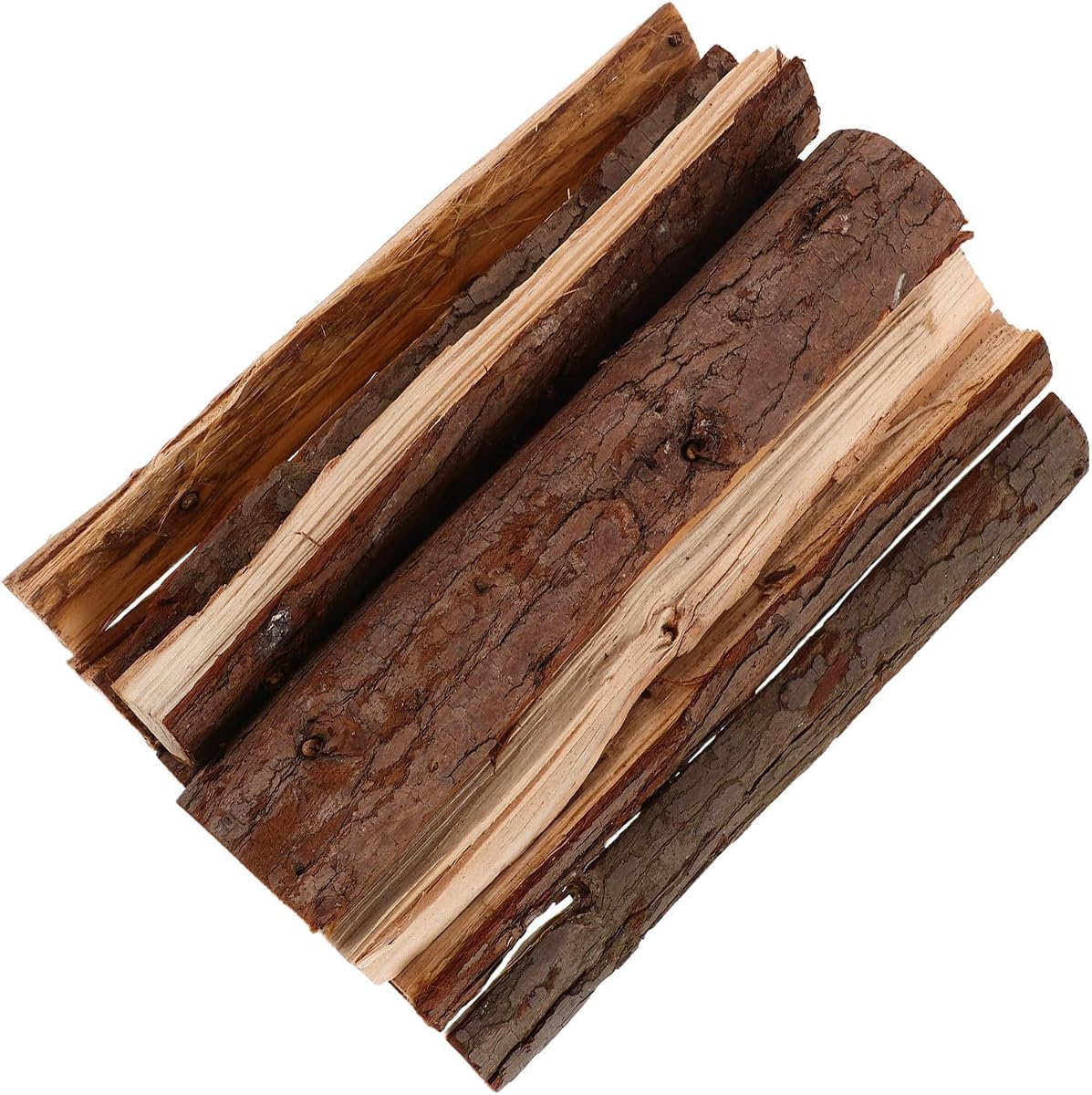 de Troncos de Madera Decorativos Material Madera Marrón 10 Piezas para Chimenea, Rústicos y Realistas, Perfectos para Jardín y Fogatas