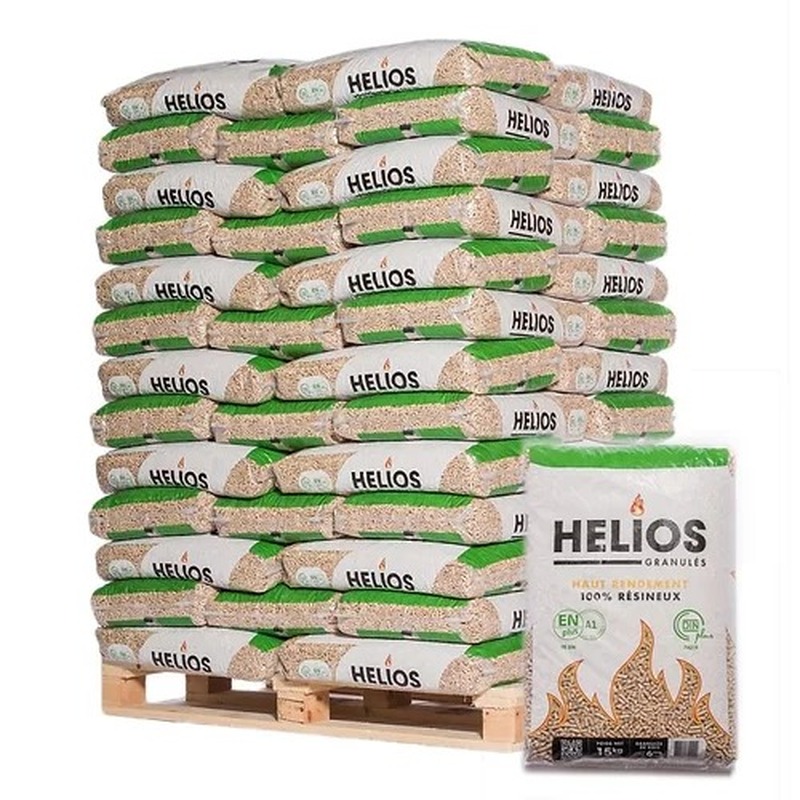 HELIOS Premium-Pellets – Palet 65 Sacos à 15 kg