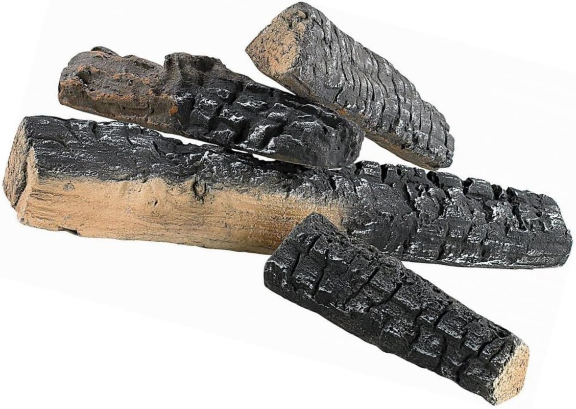 Juego de 4 troncos de cerámica (0891) de madera decorativa para bioetanol o gas, resistentes al calor, cerámica