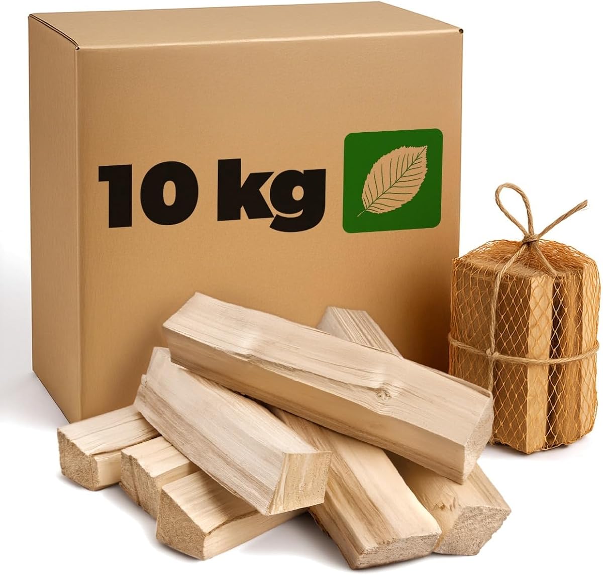 KADAX Leña de Madera de Haya 10 kg, Natural y Eficiente para Chimenea, Horno, Barbacoa y Brasero