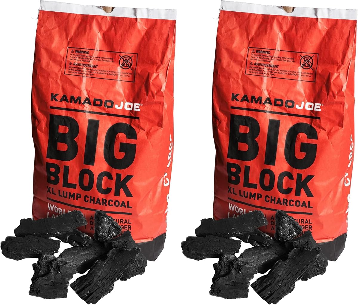 Kamado Joe 9.1kg XL Carbón Natural Reutilizable para Barbacoa, Ahumado y Parrilla. Larga duración hasta 18 Horas. (Paquete de 2)
