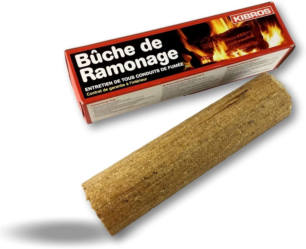 Kibros Tronco deshollinador químico chimenea insert estufa caldera hogares | Válido para todo conducto de humos, eficacia total en 15 días, para chimeneas, insertables y estufas.