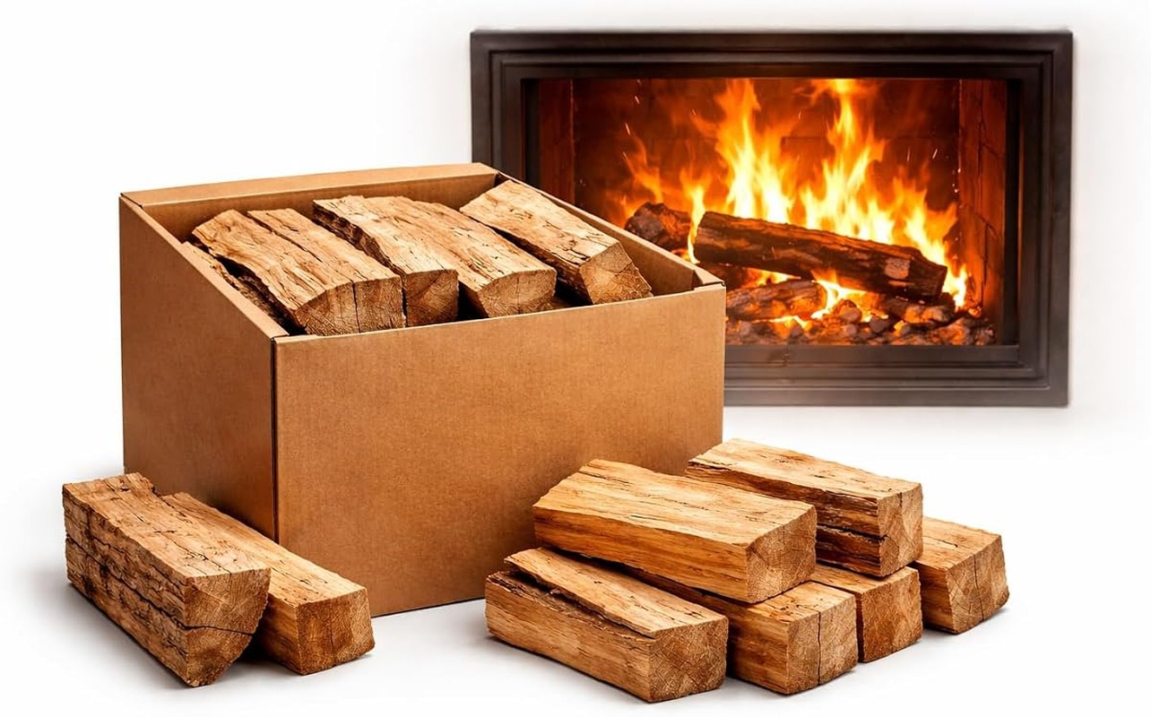 Leña de Roble Premium Secada en Horno 10 kg – Troncos de Roble para Chimenea y Estufa – Baja Humedad (~20%), Alta Potencia Calorífica y Larga Duración