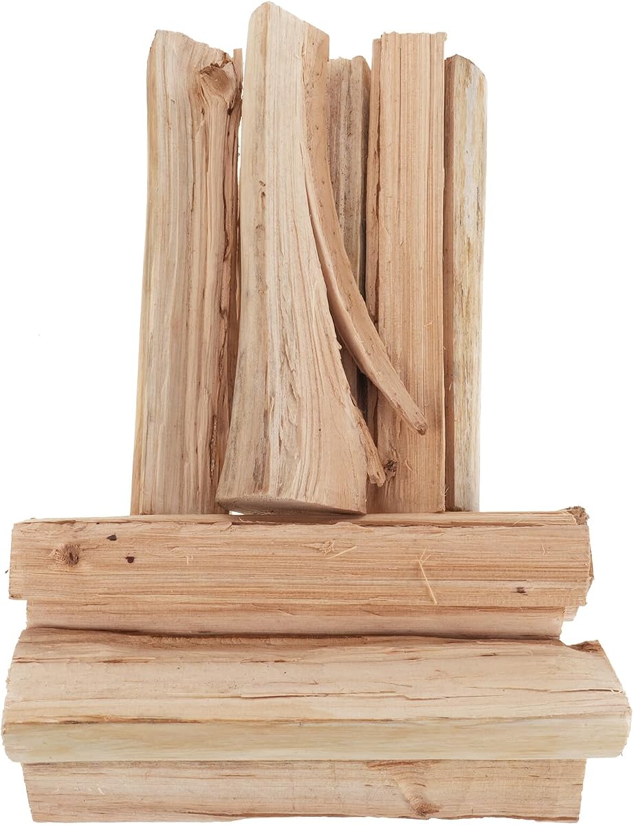 Leña para Barbacoa y Chimenea Interior 10 Piezas de Madera Seca al Horno de Pino 22 Cm para Fogatas al Aire Libre y Calefacción Doméstica