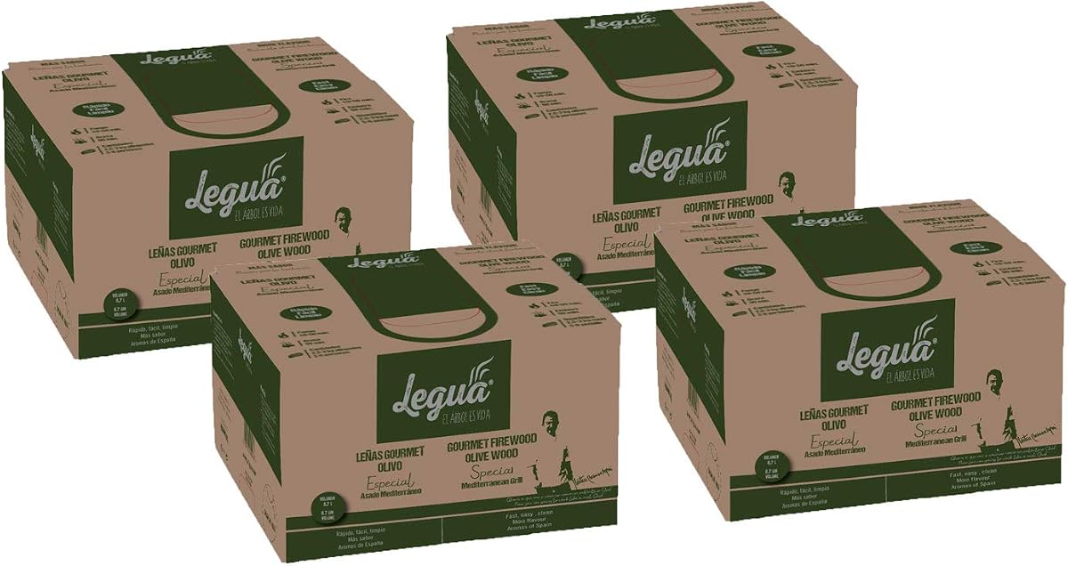 PACK 4 CAJAS LEÑAS GOURMET OLIVO ASADO MEDITERRÁNEO