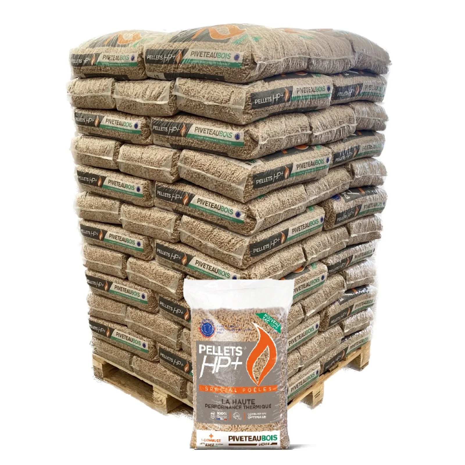 Pellets de madera HP+ Wood Piveteau – 72 Sacos à 15 kg