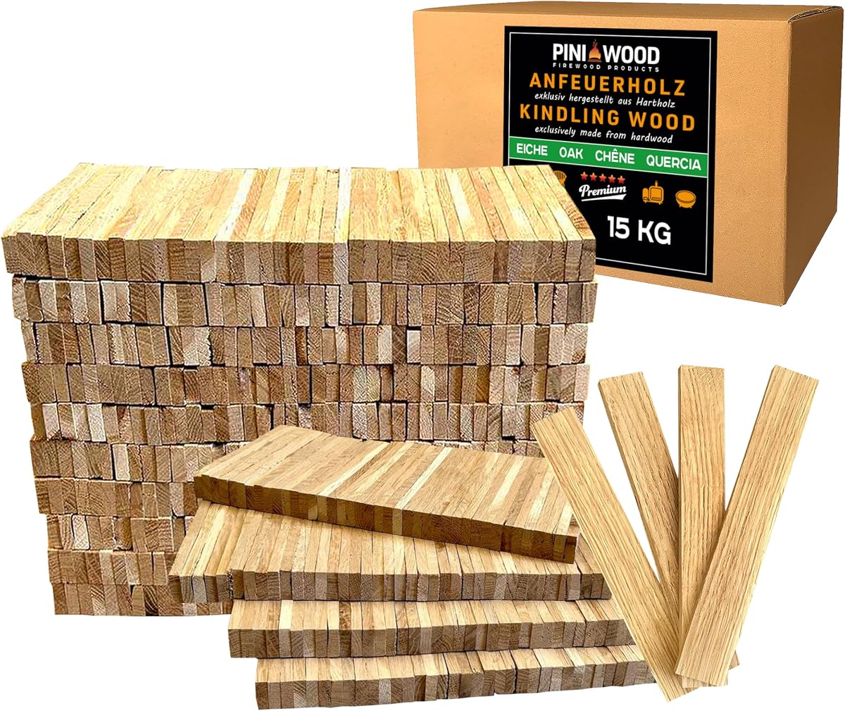 PINI Encendedor de madera de roble, 15 kg, para chimenea, barbacoa, hoguera, brasero