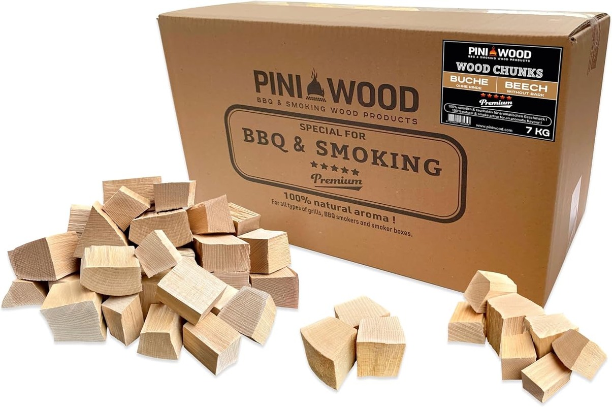 PINI, troncos de haya, SIN CORTE, 7 kg, maderas de humo para parrilla, ahumador, horno de pizza
