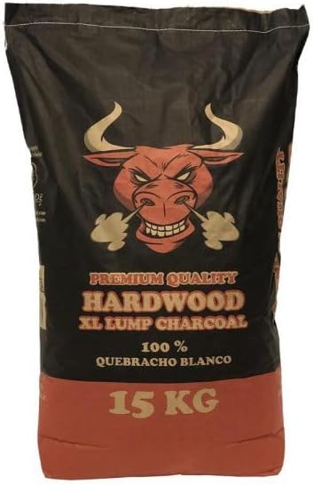 TORO - Carbón TORO para barbacoa, compuesto por quebracho blanco del Paraguay, ideal para cualquier tipo de cocción, el aroma realza sabores y perfumes, tamaño grande, 15 kg