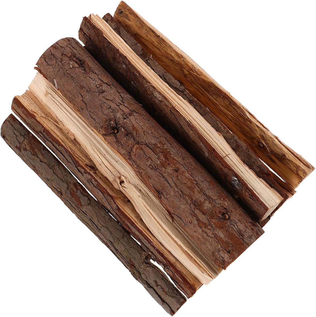 Zerodeko 10 Piezas de Leña Decorativa de Madera Rústica para Chimenea Interior, Troncos Decorativos para Exhibición y Decoración en Fiestas