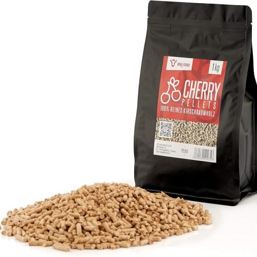 BBQ-Toro Pellets de 100% Madera de Cerezo Cherry | 1 Kg | para Barbacoas, Ahumadores, Fumador, Horno de Pellets y Sistemas de Calefacción | Pellets para Barbacoa