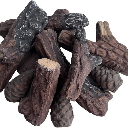 10 troncos de gas para chimenea, leña falsa y troncos cerámicos, silenciosos, decorativos, para insertiones de gas, ventilados, eléctricos y etanol