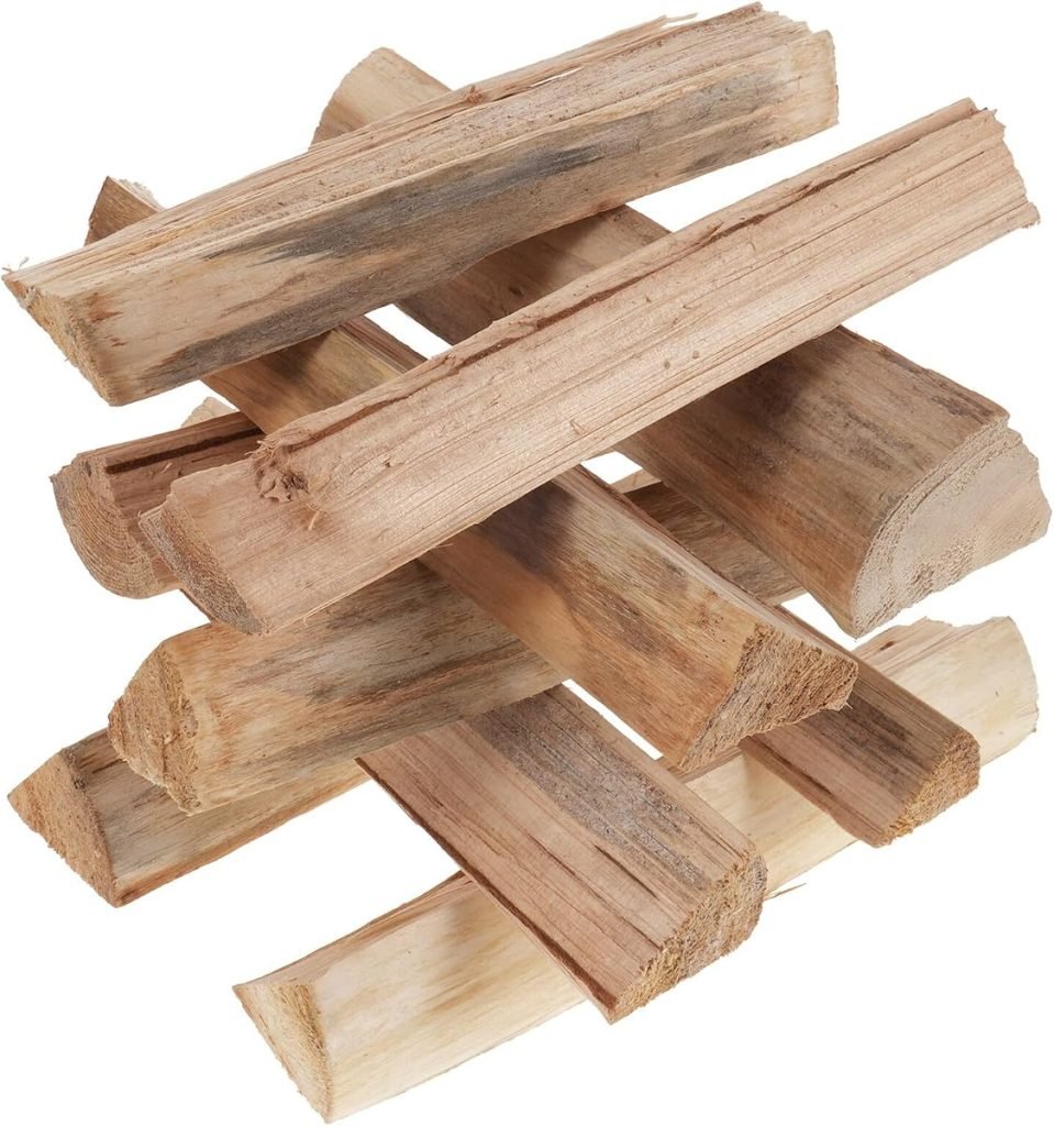 10 Piezas Leña Seca al Horno Madera de Pino Carbonizado para Chimenea Horno de Pizza y Fogatas Troncos para Cocinar y Barbacoa Exteriores