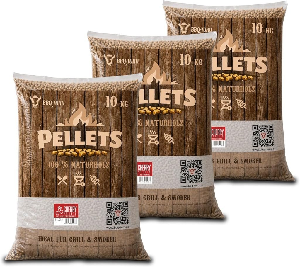 BBQ-Toro Pellets de 100% Madera de Cerezo I Fumador I Barbacoa I Ahumador I Smoker I Horno de Pizza I Sistemas de Calefacción (30.00)