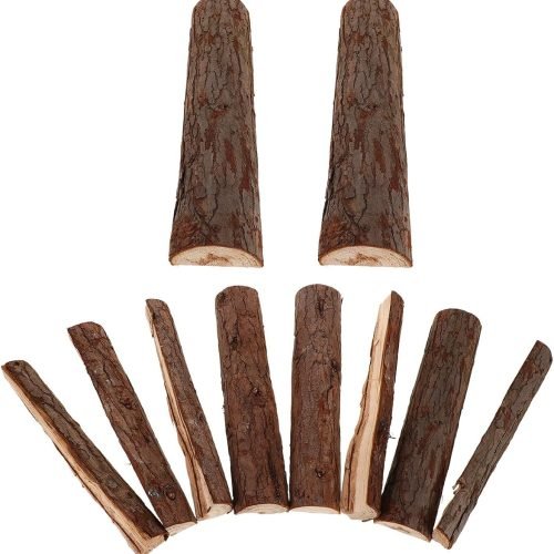 Genérico Decoración de Chimenea 10 Troncos de Madera Seca Artesanales 22 CM Ideales para Uso en Interiores y Espacios Rústicos