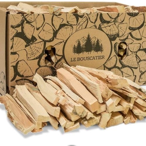 Le Bouscatier Madera de encendido para chimenea, estufa, estufas, barbacoa y brasero. Fabricación francesa. 6 kg de madera seca esencia frondosa lista para usar. Combustible calidad Premium