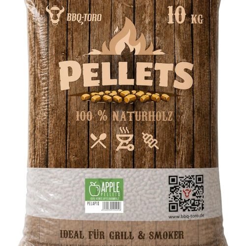 BBQ-Toro Pellets para Barbacoa de 100% Madera de Manzano | 10 kg | Pellets de Manzano para Barbacoa, Ahumador, Horno de Pizza de Pellets y Sistemas de Calefacción | Pellets de Madera