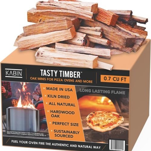 KABIN Tasty Timber - Minis de roble secado al horno para hornos de pizza y más, fabricado en Estados Unidos, madera dura totalmente natural, tamaño perfecto, combustible de origen sostenible