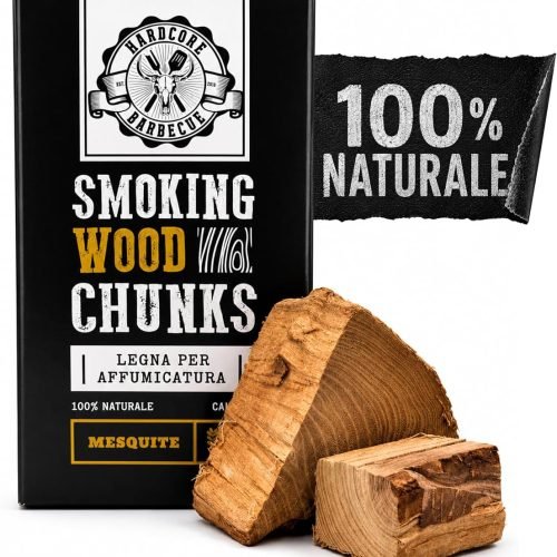 BBQ CHUNK MESQUITE Leña para ahumar Hardcore Barbacoa - Piezas de madera para ahumar - Aproximadamente 1,5 kg