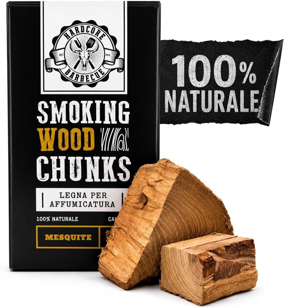 BBQ CHUNK MESQUITE Leña para ahumar Hardcore Barbacoa - Piezas de madera para ahumar - Aproximadamente 1,5 kg