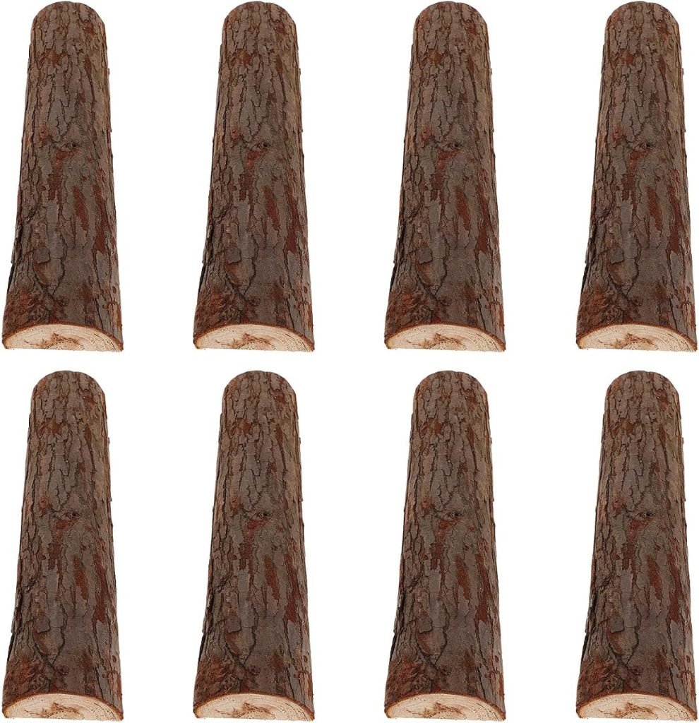 Alipis de Troncos de Madera Decorativa Leña Versátil 8 Piezas Accesorios Naturales para Chimenea y Jardín para Decoración Interior y Exterior para Hogar