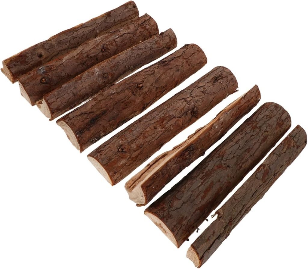 Troncos Decorativos de Madera 8 Piezas para Chimenea | Leña Seca para Asar, Piezas Pueden Cortar y Dar Forma, Uso en Hogar y Fiestas de Invierno