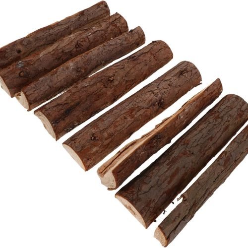 Troncos Decorativos de Madera 8 Piezas para Chimenea | Leña Seca para Asar, Piezas Pueden Cortar y Dar Forma, Uso en Hogar y Fiestas de Invierno