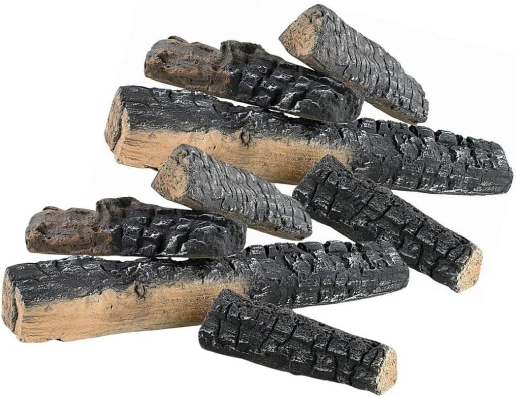 Juego de 8 troncos de cerámica (0891) para bioetanol o gas, resistentes al calor