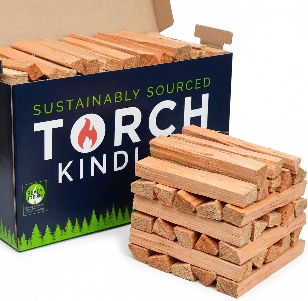 Torch Kindling - Encendedor Natural Secado al Horno para Estufas de leña, Barbacoa, Pizza, Chimenea, 2,5 kg, para encender carbón