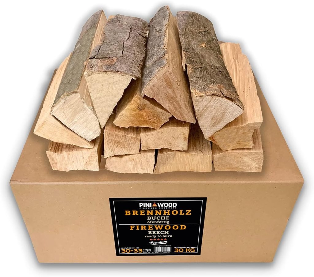 PINI Leña lista para horno, 30 kg, aprox. 30 – 33 cm, para chimenea, barbacoa, horno de pizza, ahumador