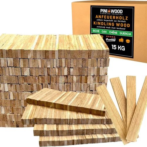 PINI Encendedor de madera de roble, 15 kg, para chimenea, barbacoa, hoguera, brasero