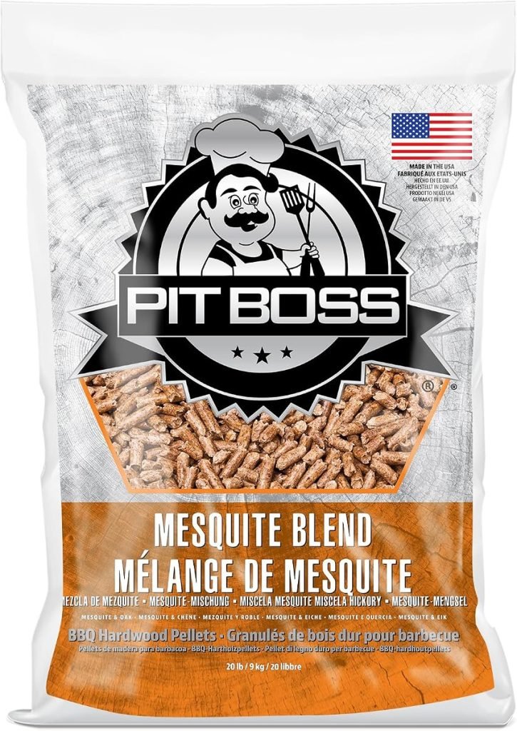 Pit Boss Pellets de Madera Mesquite Blend 9 kg para BBQ y Ahumador | Madera natural, Aroma intenso, Ahumado robusto, Para parrilla y horno de ahumado