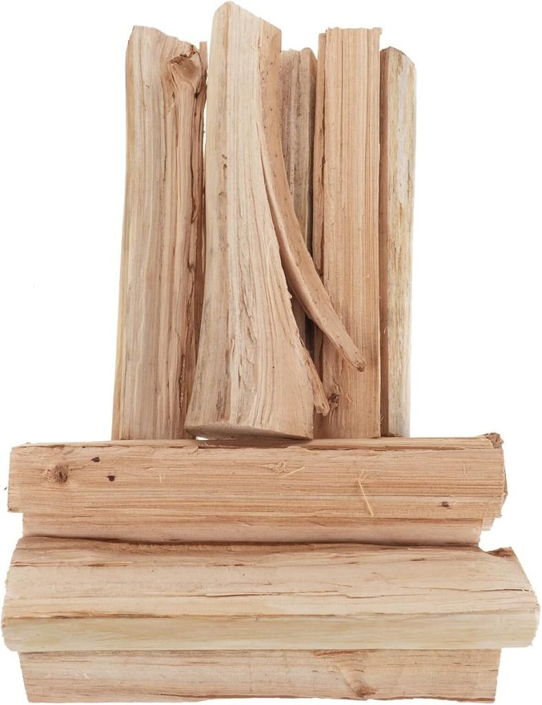 Leña para Barbacoa y Chimenea Interior 10 Piezas de Madera Seca al Horno de Pino 22 Cm para Fogatas al Aire Libre y Calefacción Doméstica