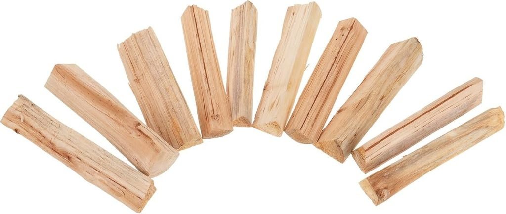 jojofuny Leña para Chimenea y Fogatas 22 Cm, Paquete 10 Piezas de Madera Seca de Pino para Barbacoa, Horno de Pizza y Cocina al Aire Libre, Baja Emisión de Humo, Leña Partida y Secada