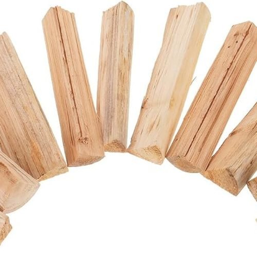 jojofuny Leña para Chimenea y Fogatas 22 Cm, Paquete 10 Piezas de Madera Seca de Pino para Barbacoa, Horno de Pizza y Cocina al Aire Libre, Baja Emisión de Humo, Leña Partida y Secada