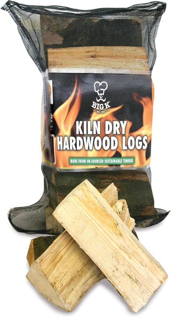 Big K Kiln Troncos de Madera Seca FSC cultivados en Reino Unido, Bolsa de Estufa de Madera Dura y Combustible de Chimenea