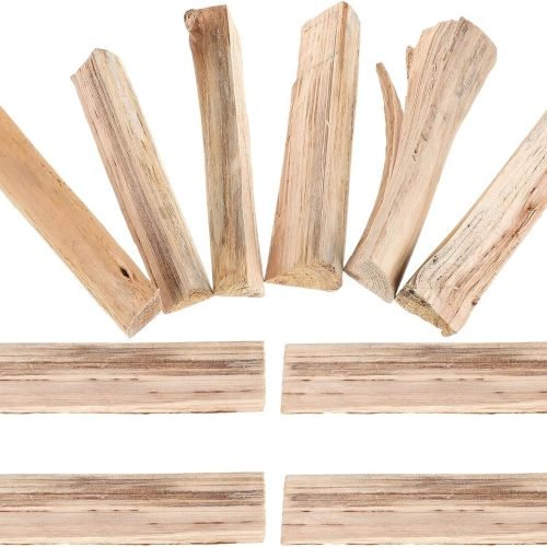 Alipis Leña para Fogata y Chimenea 22 Cm 10 Piezas Madera Seca al Horno Pino Carbonizado para Asar Parrilla y Cocinar en Estufa o Camping