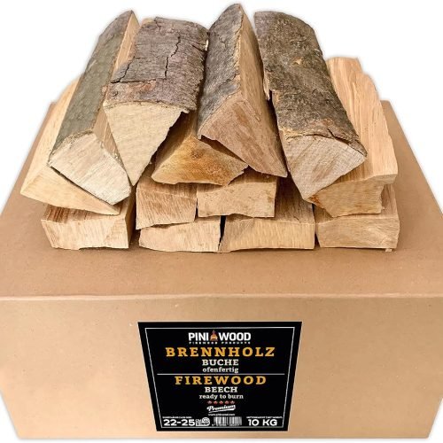 PINI Leña de haya de 10 kg, lista para horno, para chimenea, parrilla, cuenco de fuego, horno de pizza, ahumador