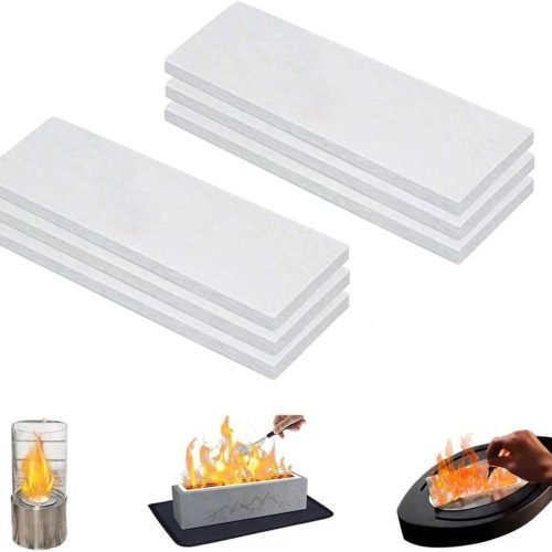 Lana de cerámica para bioetanol 300x100x10mm Esponja de cerámica de la chimenea en lana Adecuado para chimeneas, chimeneas de mesa, estufas de barbacoa (6 paquetes)