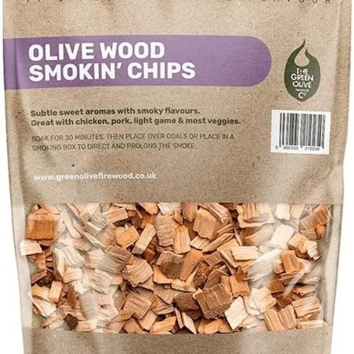 Leña de oliva verde – Astillas de madera para ahumar, 3 L – astillas de madera para barbacoa, ideal para su uso en barbacoas o ahumadores – Astillas de madera para ahumar sabores, para ahumar carne