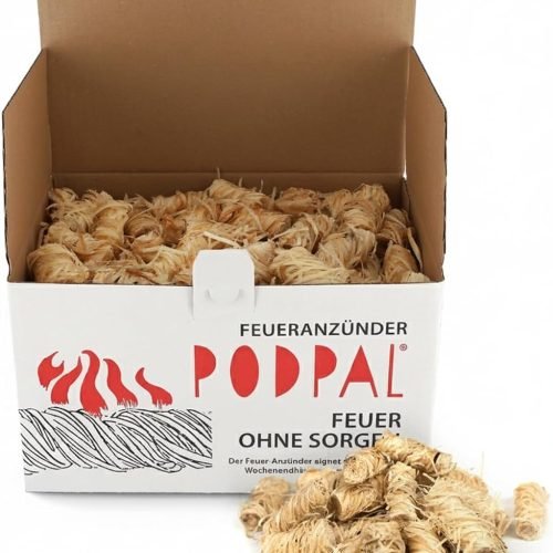 Encendedor de Lana de Madera, Arranque de Fuego Natural, 200 Bolas de Fuego – Aprox. 2 kg | Barbacoa Chimenea | Pastillas Encendido Chimenea