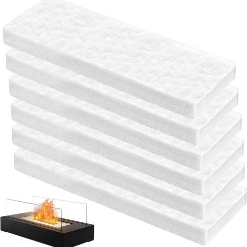 6 Piezas Esponja de Lana de Cerámica, Lana de Cerámica para Bioetanol 30 * 10 * 2.5cm, Lana Cerámica para Chimeneas de Etanol, Esponjas de Cerámica para Chimenea de Bioetanol