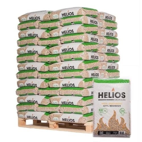 Pellets Premium HELIOS — palet de 65 sacos de 15 kg