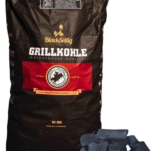 Carbón para parrilla, calidad de restaurante, madera de quebracho blanco, saco de 10 kg