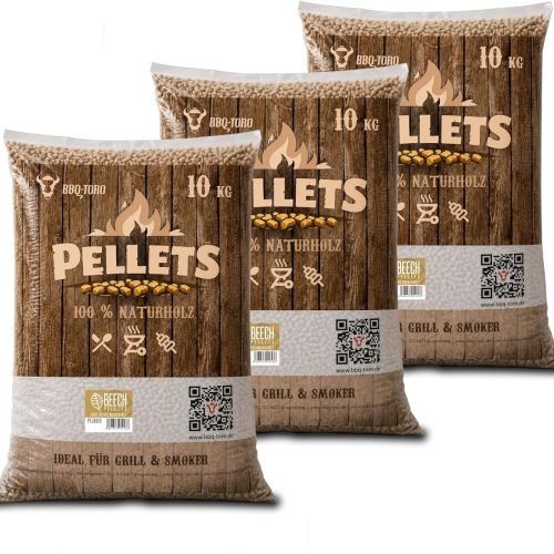 BBQ-Toro Pellets para Barbacoa de 100% Madera de Haya | 30 kg | Pellets de Haya para Barbacoa, Ahumador, Horno de Pizza de Pellets y Sistemas de Calefacción | Pellets de Madera